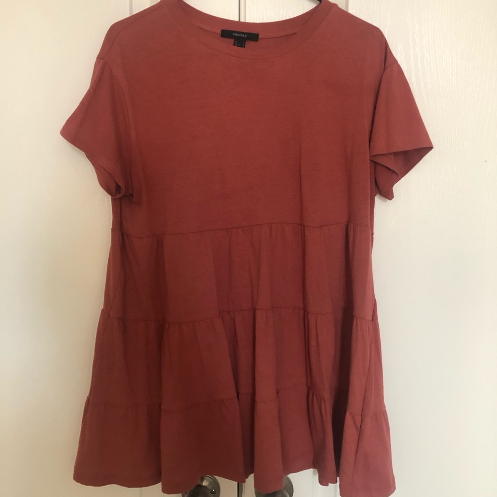 Forever 21 Rust colored tiered shirt